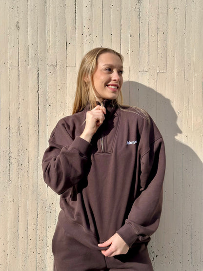 Stay Comfy Zip Hoodie Chocolate