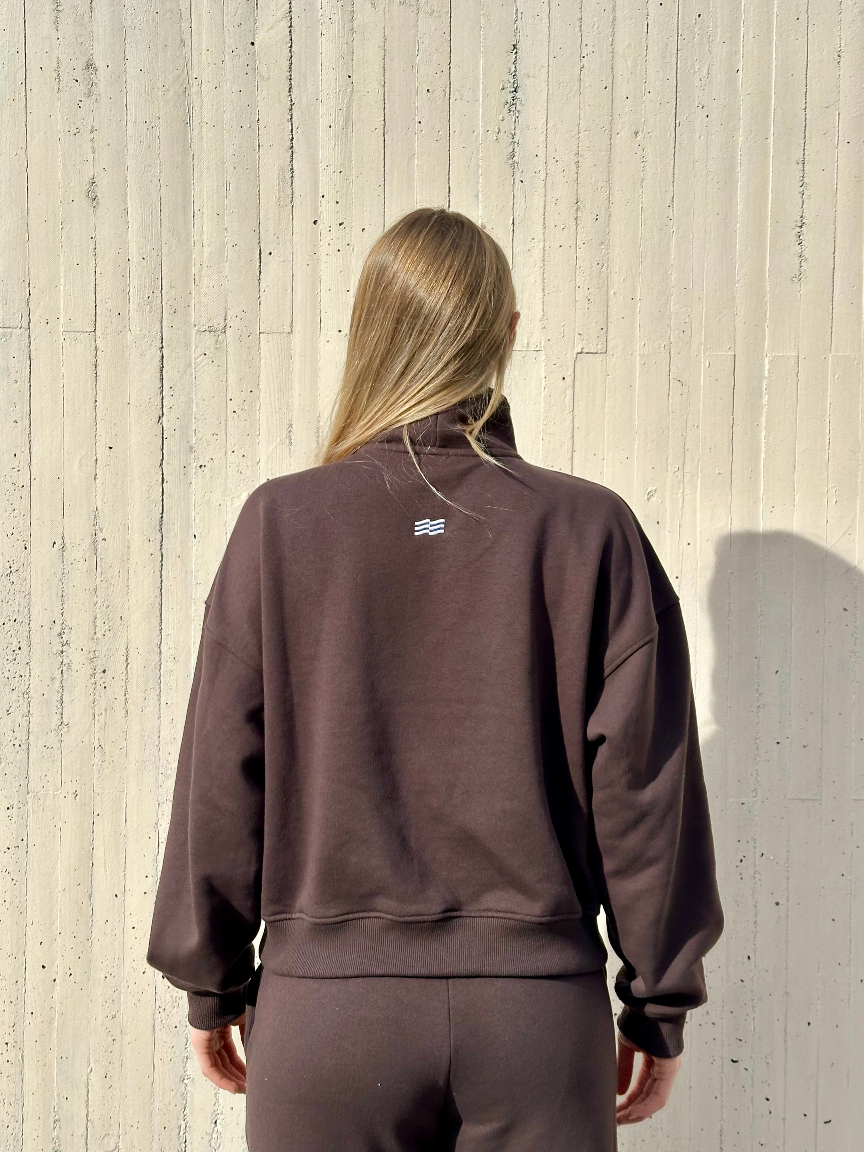 Stay Comfy Zip Hoodie Chocolate