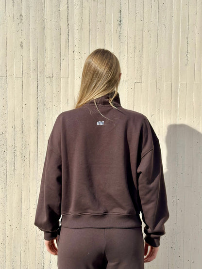 Stay Comfy Zip Hoodie Chocolate